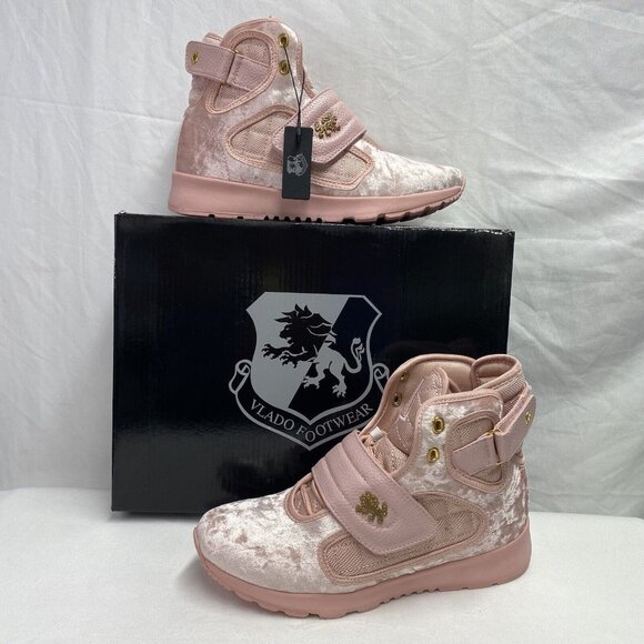 Vlado Shoes - VLADO ATLAS III WOMEN Pink Velvet Hi-Top Sneakers Size 6.5 IG-1511VW-12